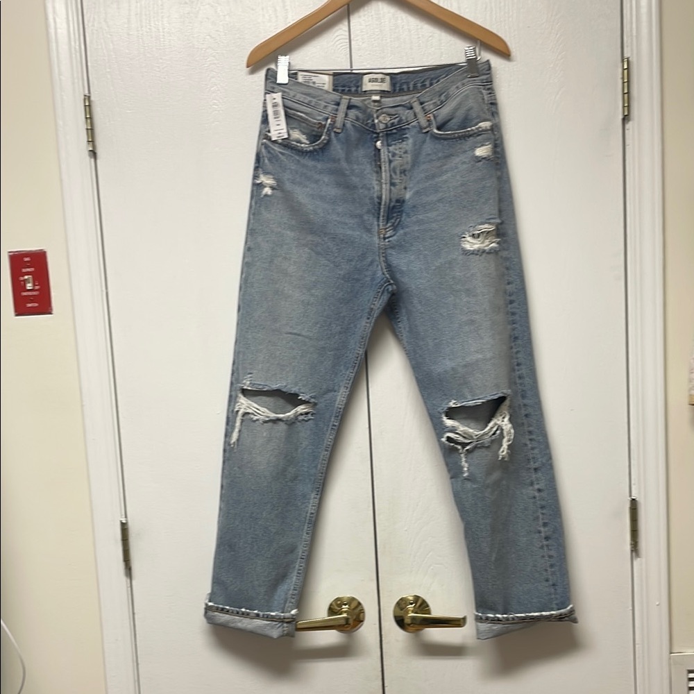 Aritzia Distressed Blue Jeans